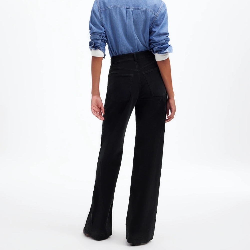 Madewell Superwide Leg Black Corduroy Pant 28 NWOT - Picture 2 of 7